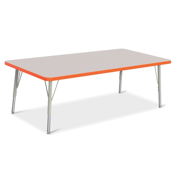Jonti-Craft Berries Rectangle Activity Table, 30 in. x 60 in., E-height, Freckled Gray/Orange/Gray 6408JCE114 - main